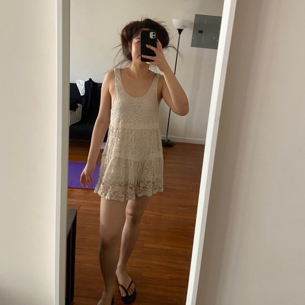 Urban Outfitters Cream Lace Mini Dress